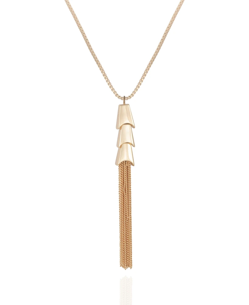 Vince Camuto Gold-Tone Long Tassel Chain Necklace