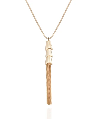 Vince Camuto Gold-Tone Long Tassel Chain Necklace