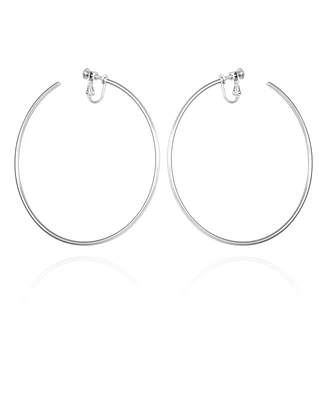 Vince Camuto Silver-Tone Large Open Hoop Earrings