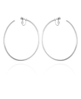 Vince Camuto Silver-Tone Large Open Hoop Earrings