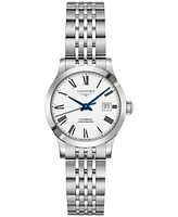 Longines Women's Swiss Automatic Chronometer Record Stainless Steel Bracelet Watch 30mm