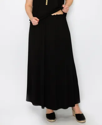 Coin 1804 Plus Elastic Waist Maxi Skirts