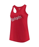 Women's Soft As A Grape Red Washington Nationals Plus Swing for the Fences Racerback Tank Top