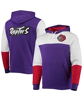 Men's Mitchell & Ness Purple Toronto Raptors Hardwood Classics Fusion 2.0 Colorblock Pullover Hoodie