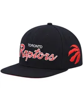 Men's Mitchell & Ness Black Toronto Raptors Hardwood Classics Script 2.0 Snapback Hat
