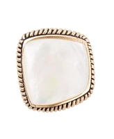 Barse Navajo Bronze and Genuine Mother-of-Pearl Statement Ring