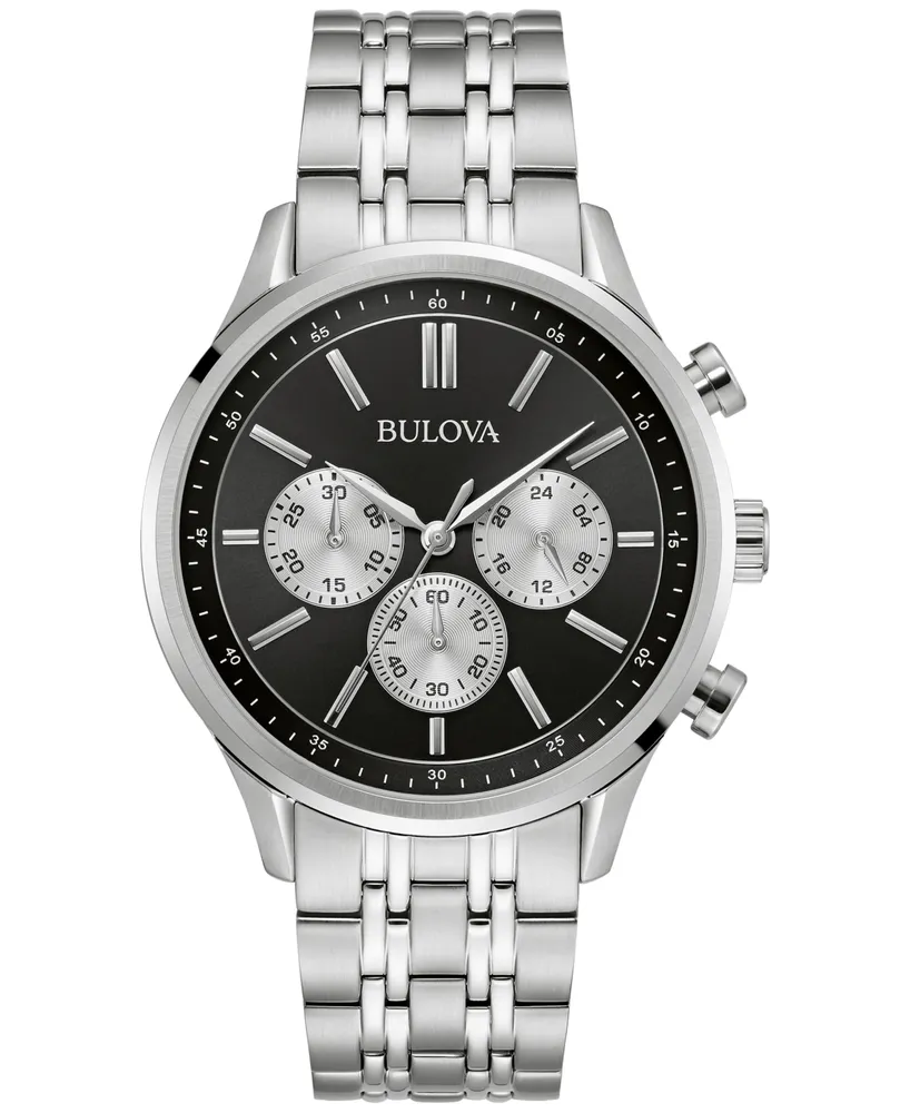 Bulova Men's Chronograph Classic Stainless Steel Bracelet Watch 42mm