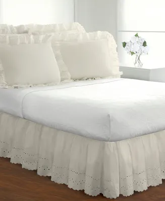 Fresh Ideas Ruffled Eyelet 14" Drop Bedskirt, Twin