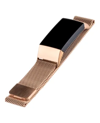 WITHit Gold-Tone Stainless Steel Mesh Band designed for Fitbit Charge 3 & 4