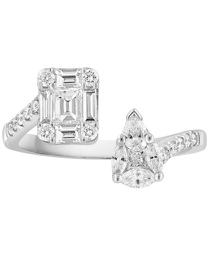 Effy Diamond Multi-Cut Cluster Cuff Ring (3/4 ct. t.w.) in 14k White Gold
