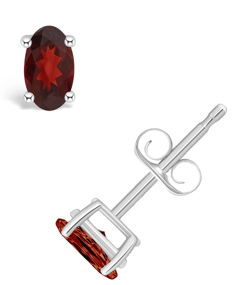 Garnet (1/2 ct. t.w.) Stud Earrings 14K White Gold or Yellow