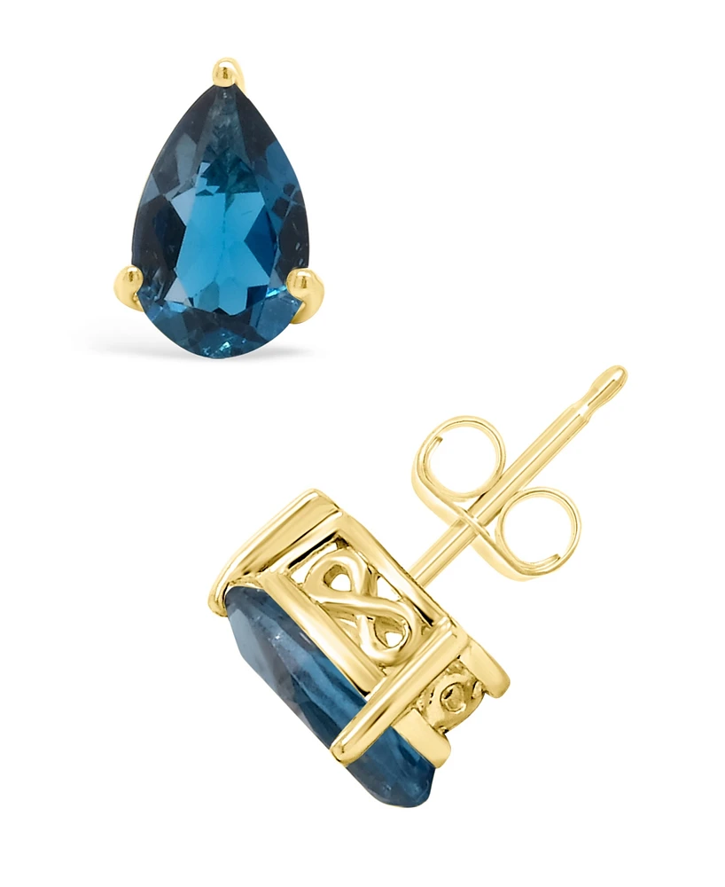 Macy's London Topaz (2-1/10 ct. t.w.) Stud Earrings in 14K Yellow Gold