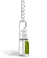Macy's Peridot (1-3/4 Ct. T.w.) and Diamond (1/10 Ct. T.w.) Pendant Necklace in 14K White Gold