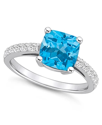 Macy's Blue Topaz (2-3/4 Ct. T.w.) and Diamond (1/3 Ring 14K White Gold