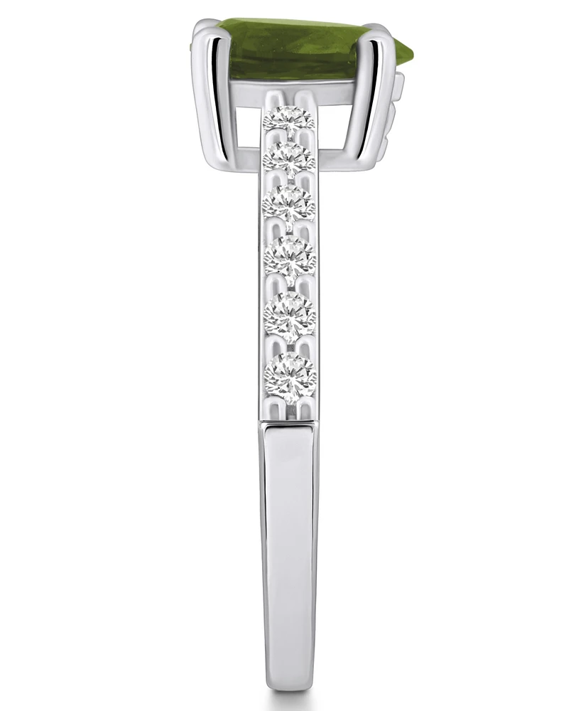 Macy's Peridot (1 Ct. T.w.) and Diamond (1/3 Ring 14K White Gold