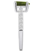 Macy's Peridot (1 Ct. T.w.) and Diamond (1/3 Ring 14K White Gold