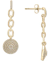 Wrapped in Love Diamond Circle Cluster Chain Drop Earrings (3/4 ct. t.w.) in 14k Gold, Created for Macy's