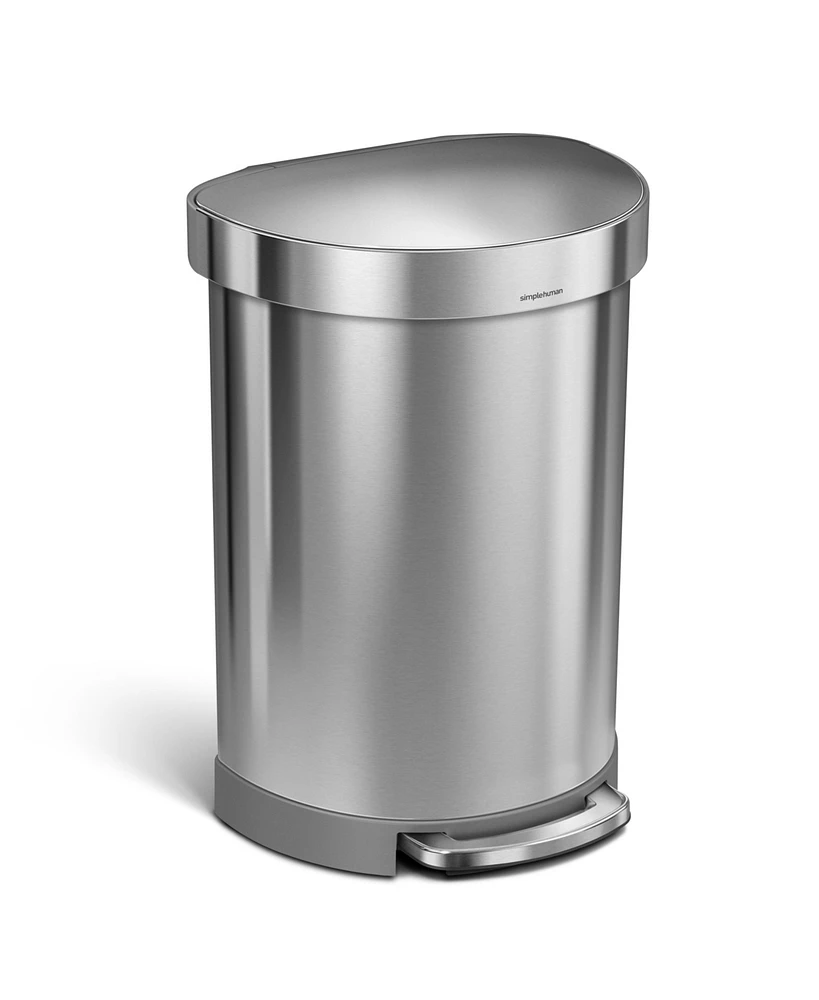 simplehuman 60 Liter Semi-Round Liner Rim Kitchen Trash Can