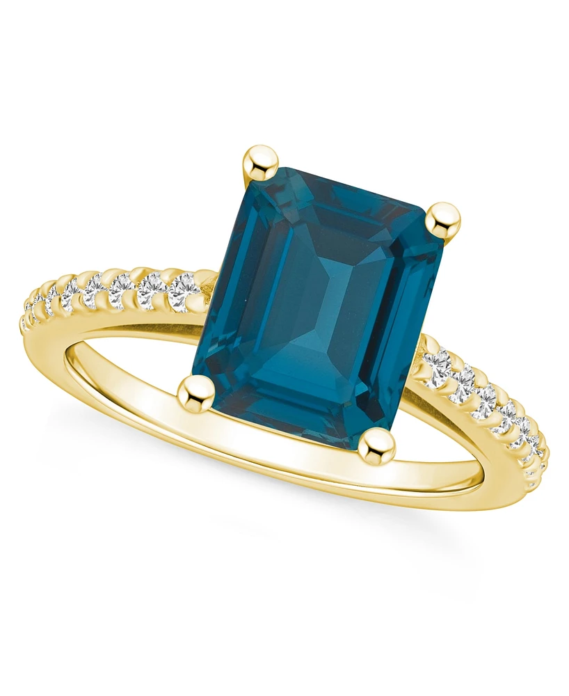Macy's London Blue Topaz (4-1/4 ct. t.w.) and Diamond (1/4 Ring 14K Yellow Gold