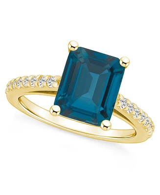 Macy's London Blue Topaz (4-1/4 ct. t.w.) and Diamond (1/4 Ring 14K Yellow Gold