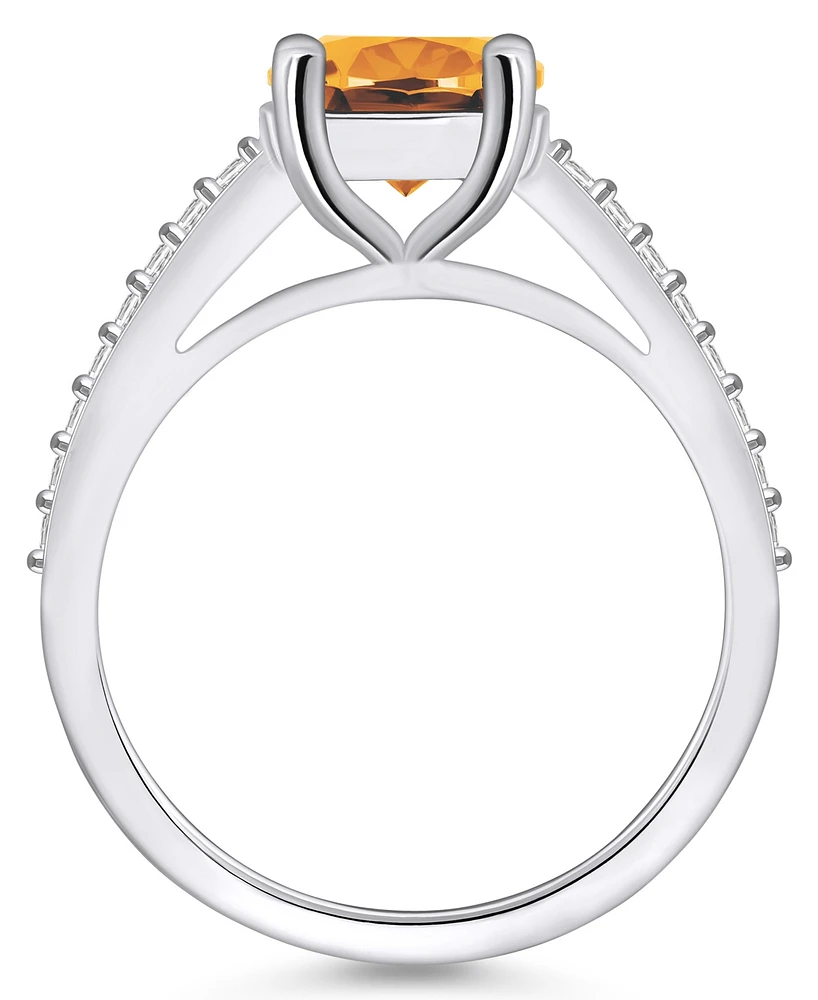 Macy's Citrine (2-1/2 ct. t.w.) and Diamond (1/4 Ring 14K White Gold