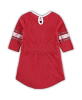 Toddler Girls Colosseum Heathered Crimson Oklahoma Sooners Poppin Sleeve Stripe Dress