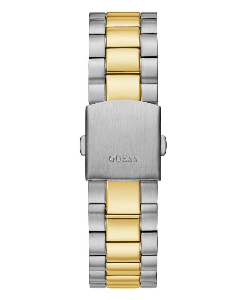 Guess Men's Two Tone Stainless Steel Bracelet, Day, Date Watch, 42mm