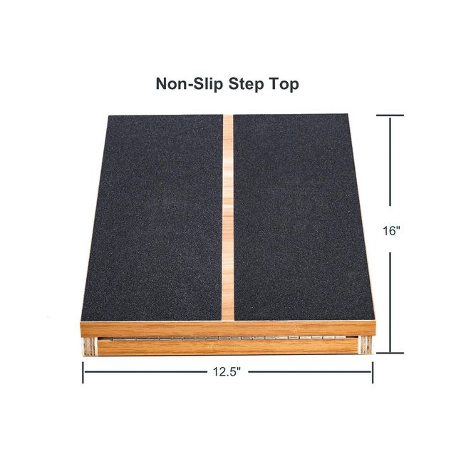 StrongTek Professional Wooden Slant Board, Calf Stretcher With Extra Side-handle
