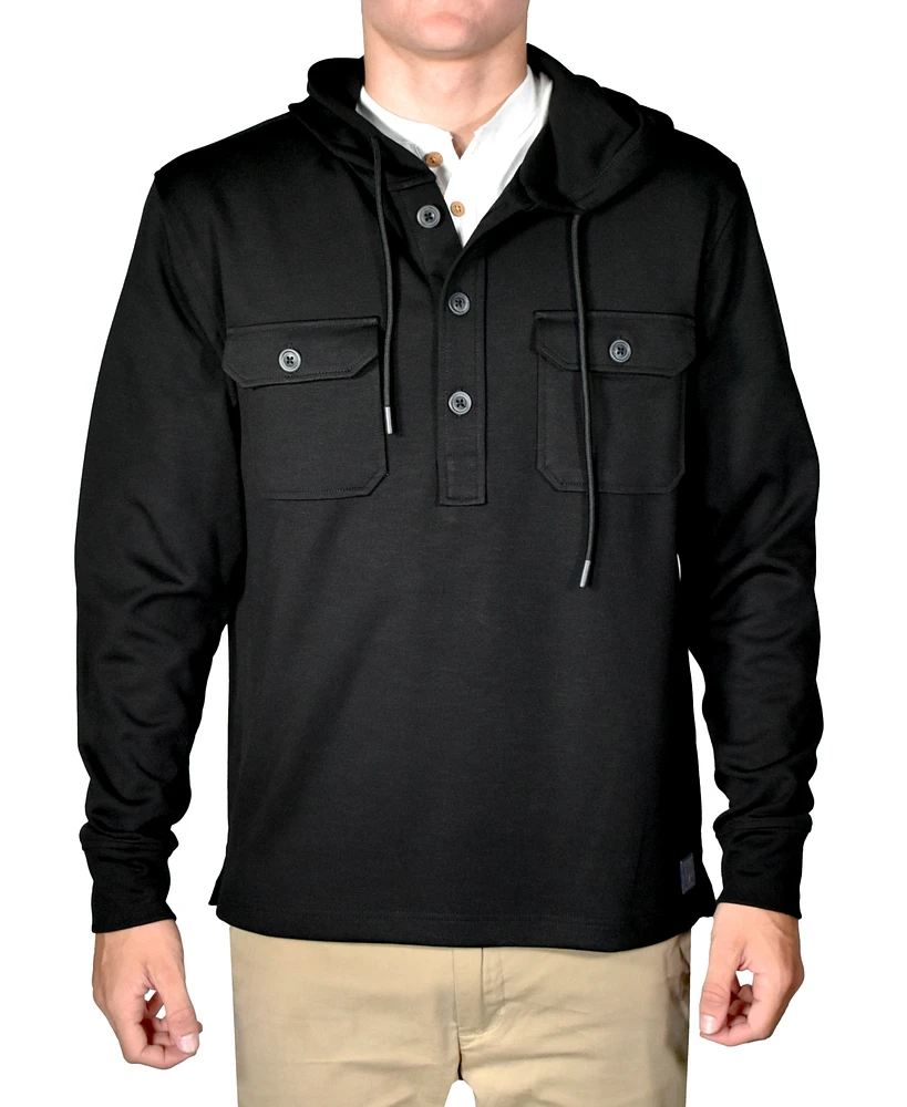 Vintage 1946 Men's Slub Knit Solid Drawstring Hoodie