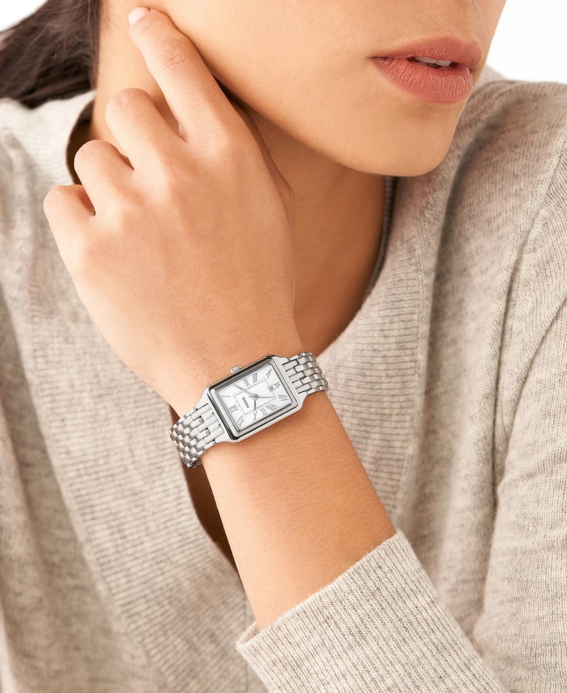 Fossil Women's Raquel Silver-Tone Stainless Steel Bracelet Watch, 23mm