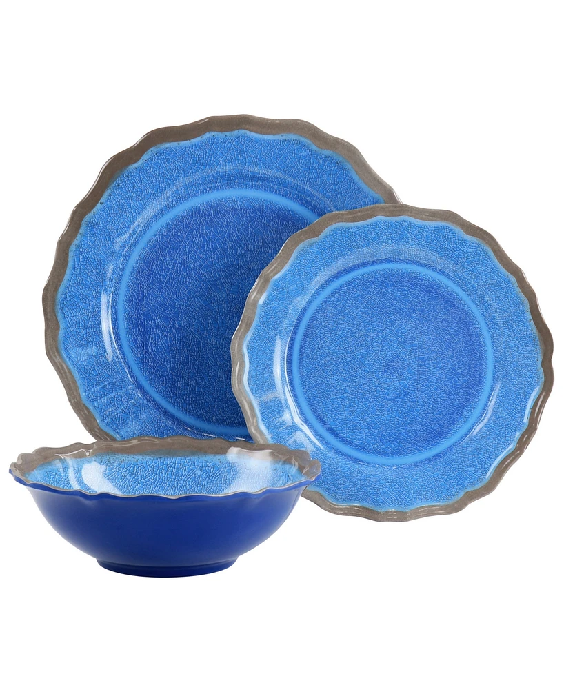 Elama Andres Melamine 12 Pc. Dinnerware Set, Service for 4
