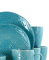 Elama Sapphire 16 Pc. Dinnerware, Service for 4