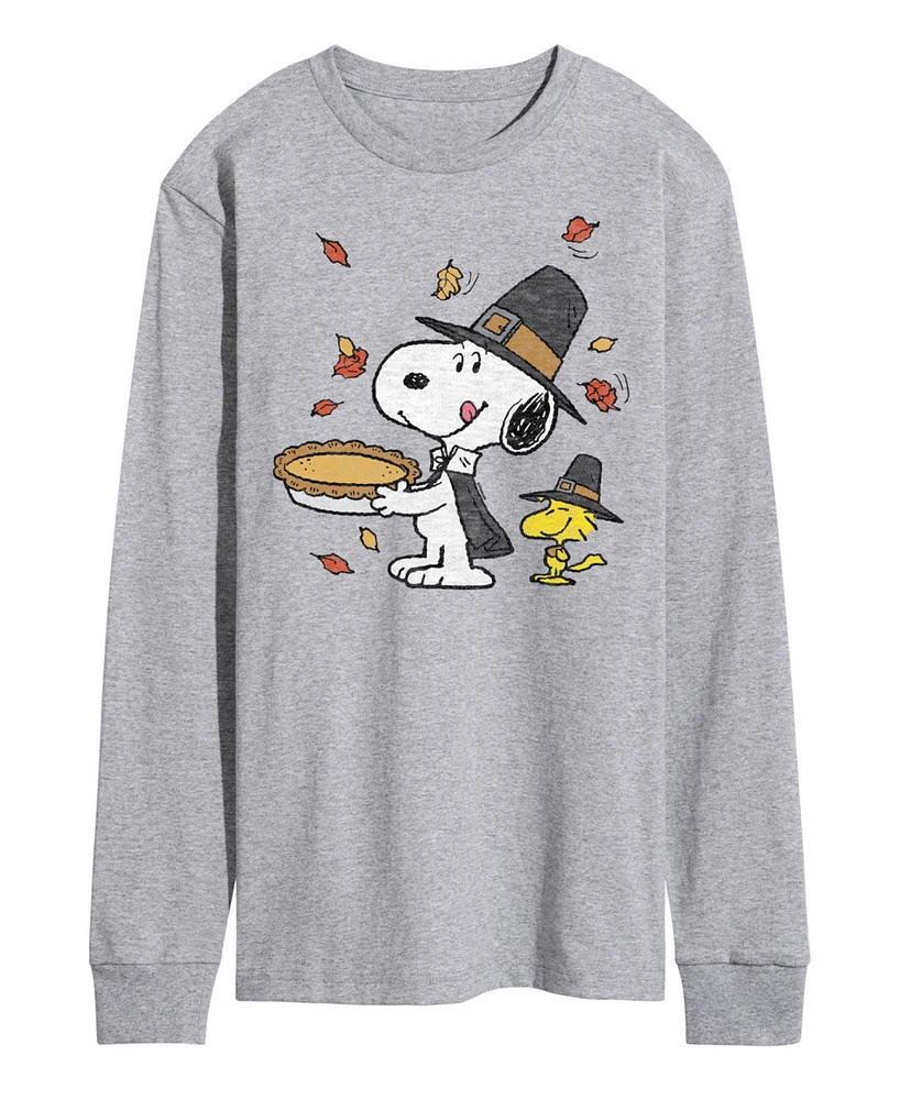 Airwaves Men's Peanuts Pilgrim Snoopy Long Sleeve T-shirt