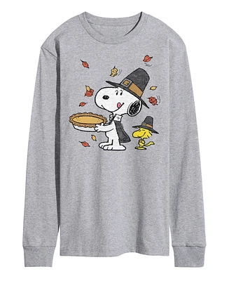 Airwaves Men's Peanuts Pilgrim Snoopy Long Sleeve T-shirt