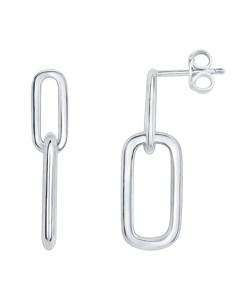 And Now This High Polished Link Post Drop Earring