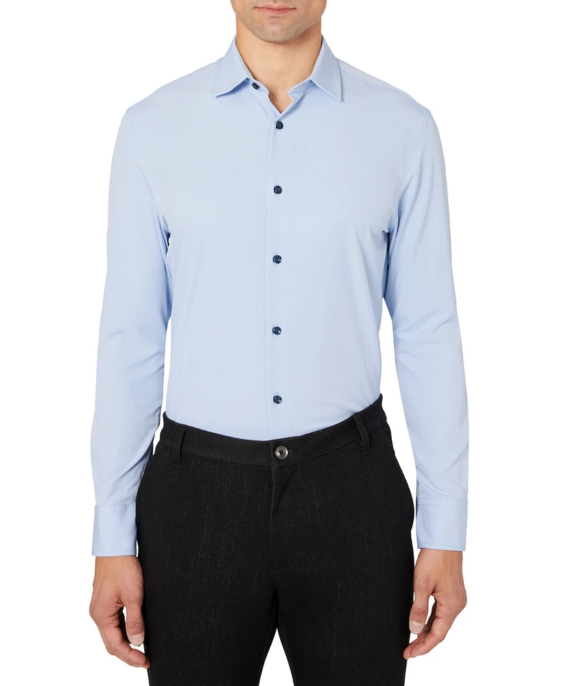 ConStruct Men's Slim-Fit Solid Performance Stretch Cooling Comfort Dress Shirt