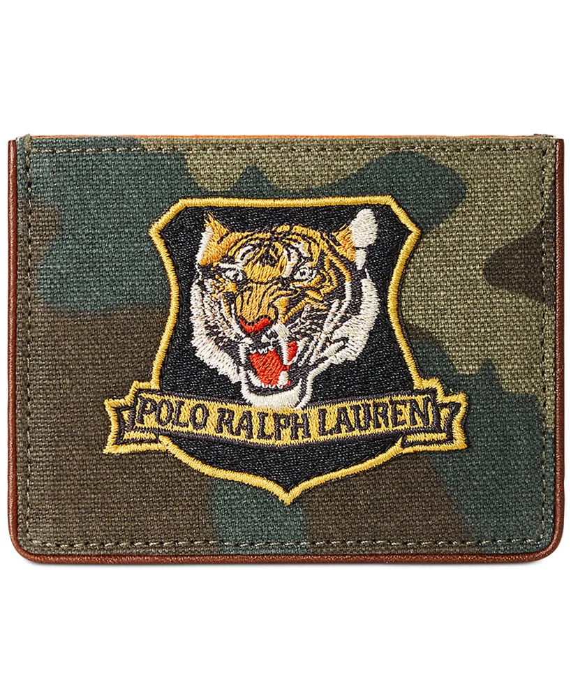 Polo Ralph Lauren Men's Tiger-Patch Camo Canvas Card Case