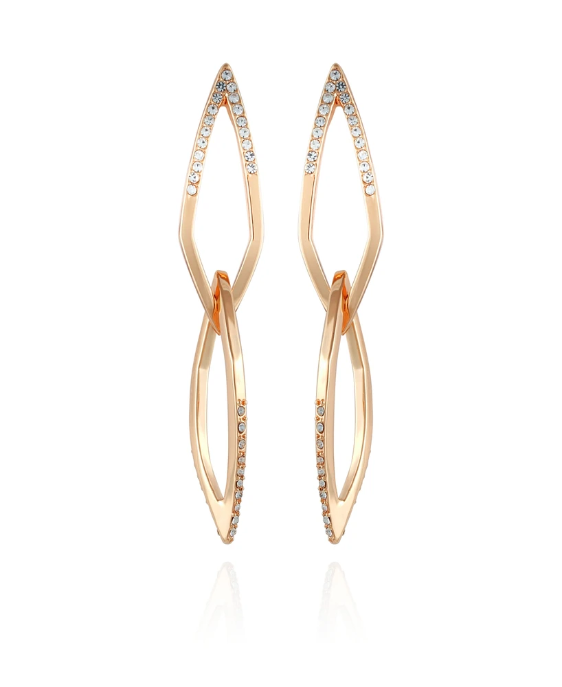 Vince Camuto 14K Gold-Plated and Crystal Diamond Link Drop Earring