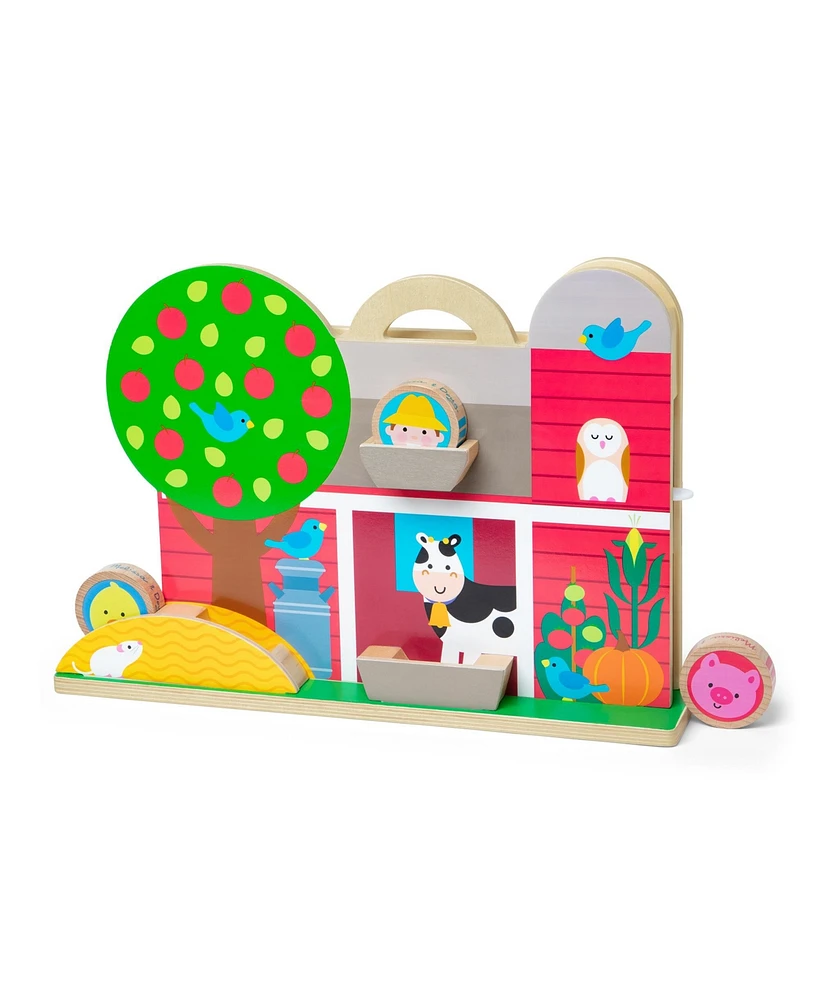 Melissa and Doug Go Tots Wooden Barnyard Tumble with 4 Disks Piece Set