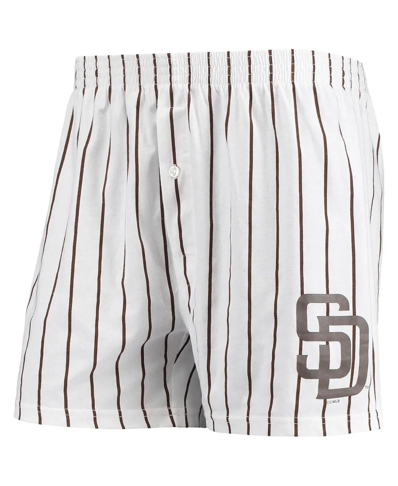 Men's Concepts Sport White San Diego Padres Vigor Pinstripe Boxer Shorts