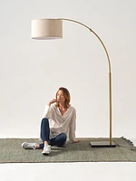 Logan Contemporary Arc Led Floor Lamp with Marble Base (76")