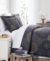 Southshore Fine Linens Midnight Floral 3-Pc. Comforter Set