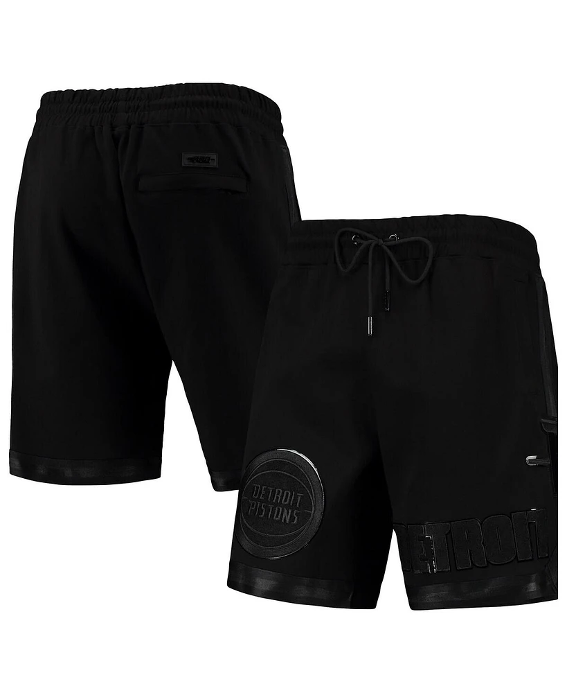 Men's Pro Standard Detroit Pistons Triple Black Gloss Shorts