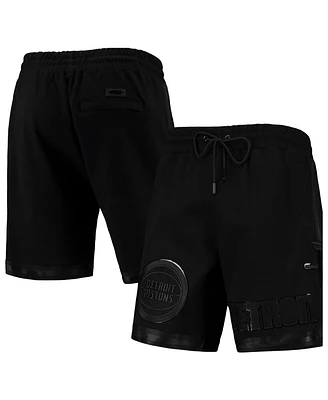 Men's Pro Standard Detroit Pistons Triple Black Gloss Shorts