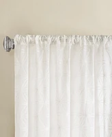 Madison Park Gemma Sheer Embroidered Rod pocket top finish Window Valance for Bedroom and kitchen, 18 inch valances for windows for Living Room, Width