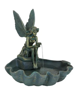 30"H Electric Fiberglass Fairy Shell Outdoor Water Fountain