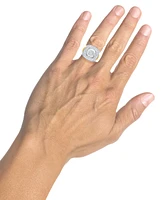 Men's Diamond Baguette & Round Cluster Ring (2 ct. t.w.) in 10k White Gold
