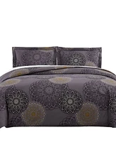 Southshore Fine Linens Midnight Floral 3-Pc. Comforter Set