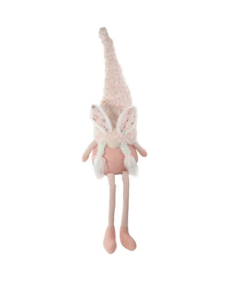 Sitting Easter Gnome with Bunny Ears and Dangling Legs, 32"