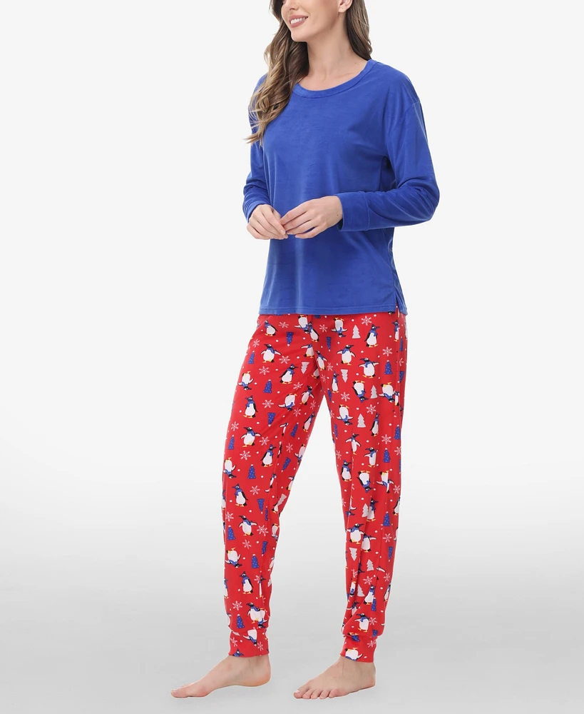 Ink+Ivy Women's Long Sleeve Crew Top with Jogger, Set of 2
